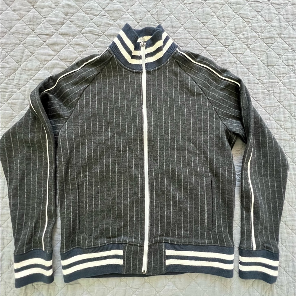 Todd Snyder x Champion Wool Grey Chalk-stripe Track Suit